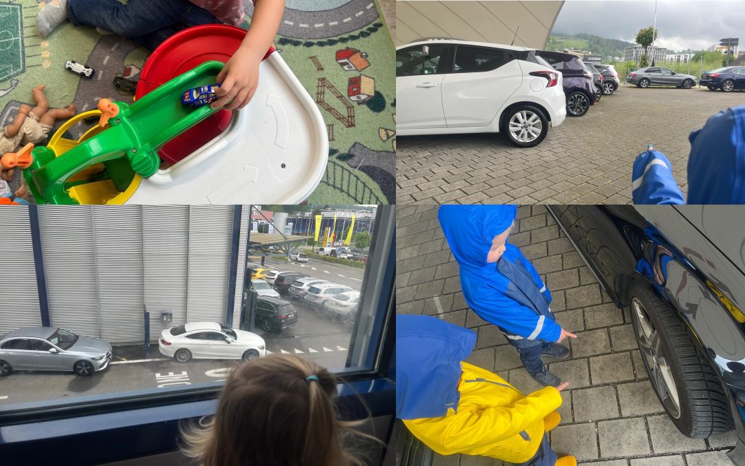 Autos drinnen – Autos draussen